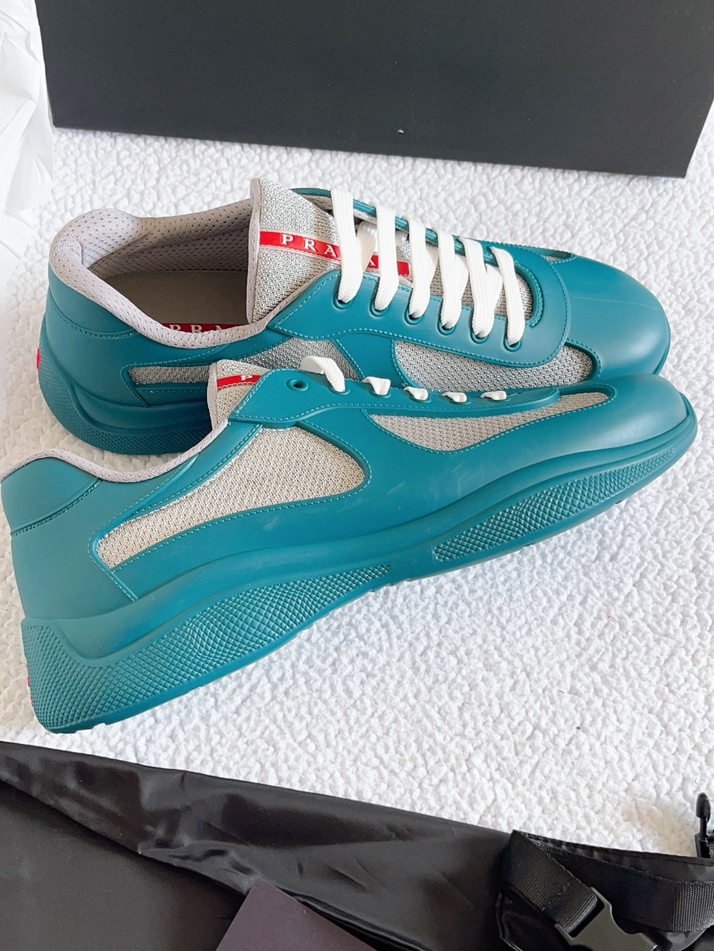 PRADA Men's America's Cup Soft Rubber and Bike Fabric Sneakers